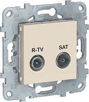 Розетка TV+R+SAT Оконечная без рамки Schneider Electric Unica New 1-м. бежевый